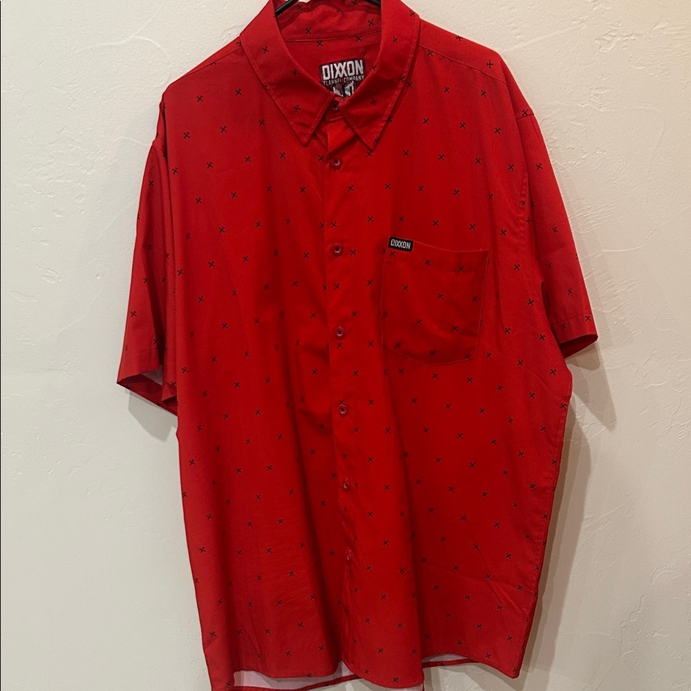 DIXXON “The Finney” Red Casual Button Down Shirt